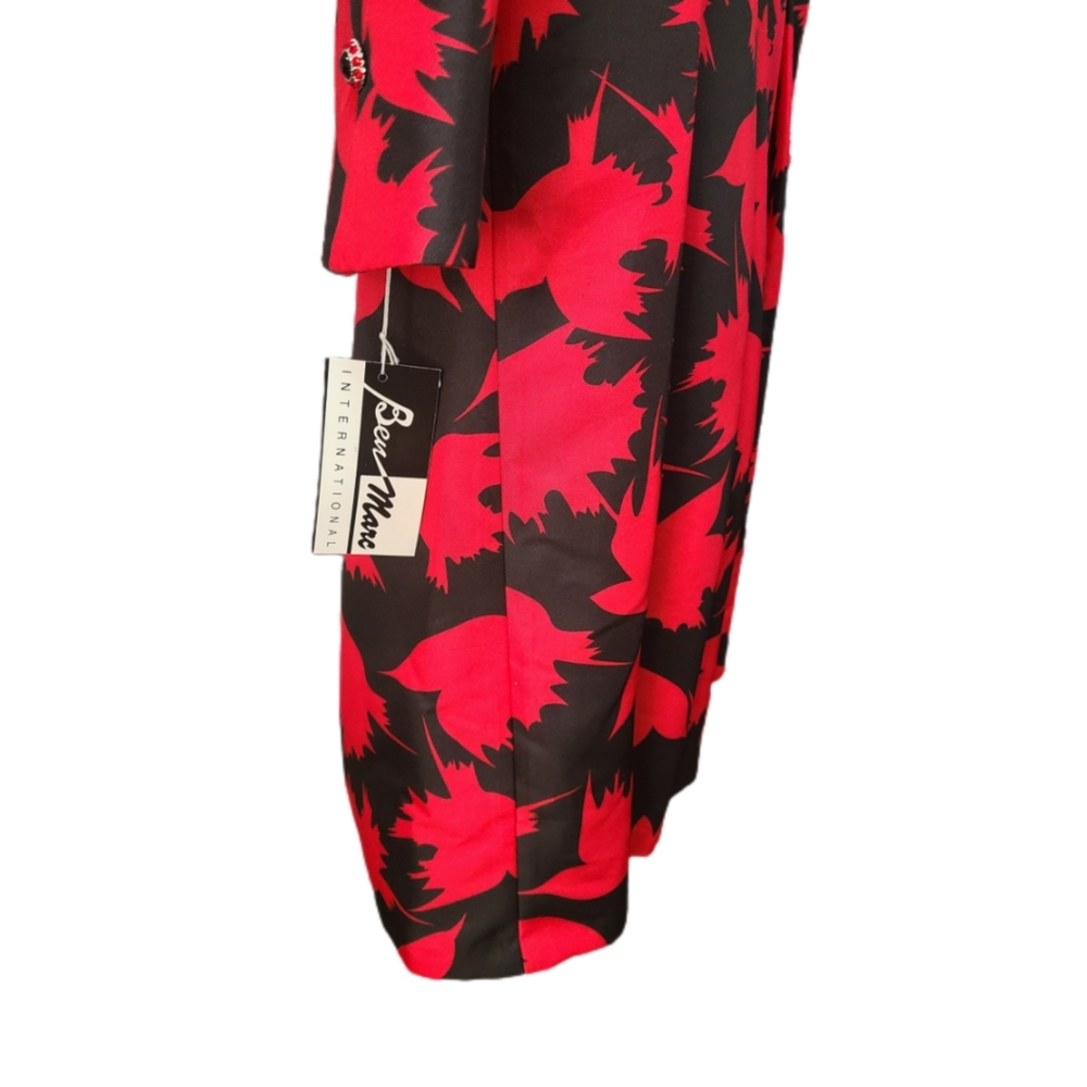 BEN MARC INTERNATIONAL RED AND BLACK ABSTRACT PRINT DESIGNER DRESS SIZE 14 BNWT - Picture 7 of 7